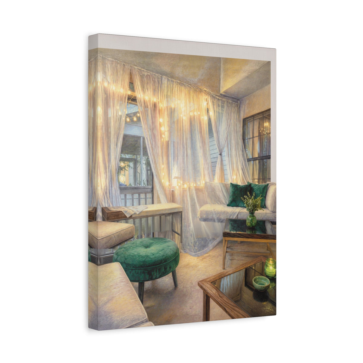 Garden Daydream – Serene Patio Stretched Canvas Wall Art