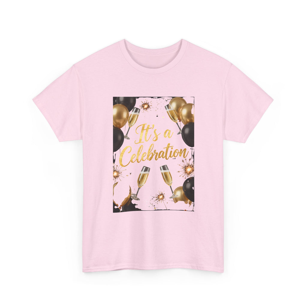 Celebration Party T-Shirt — "It's a Celebration" Gold & Black Balloons
