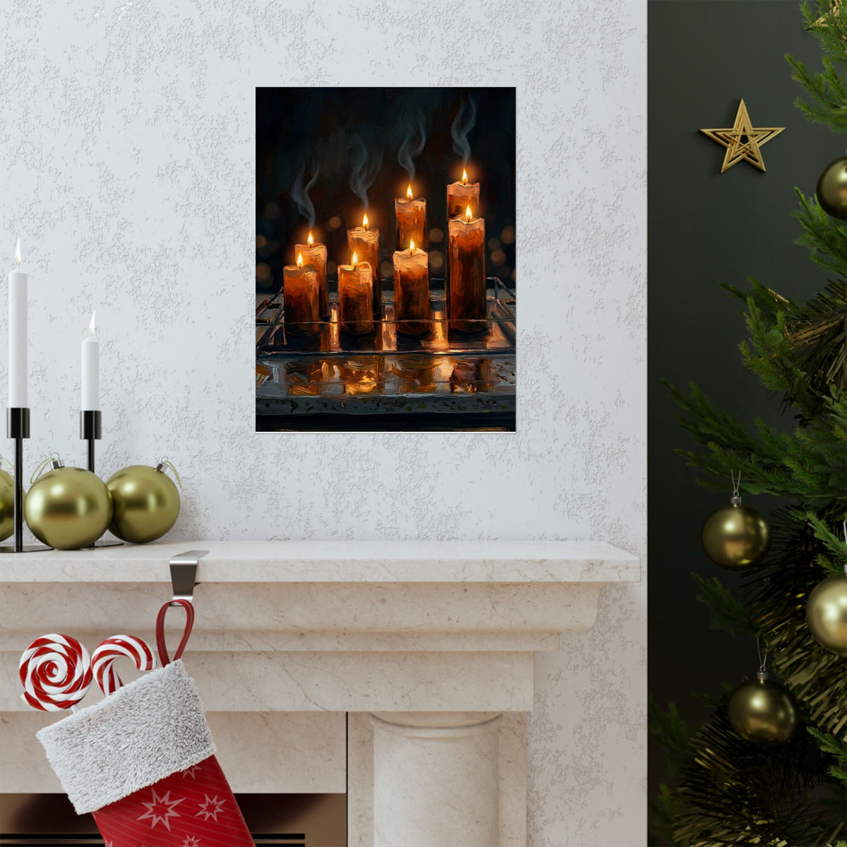 Candlelit Serenity – Warm Glow Wall Art Poster