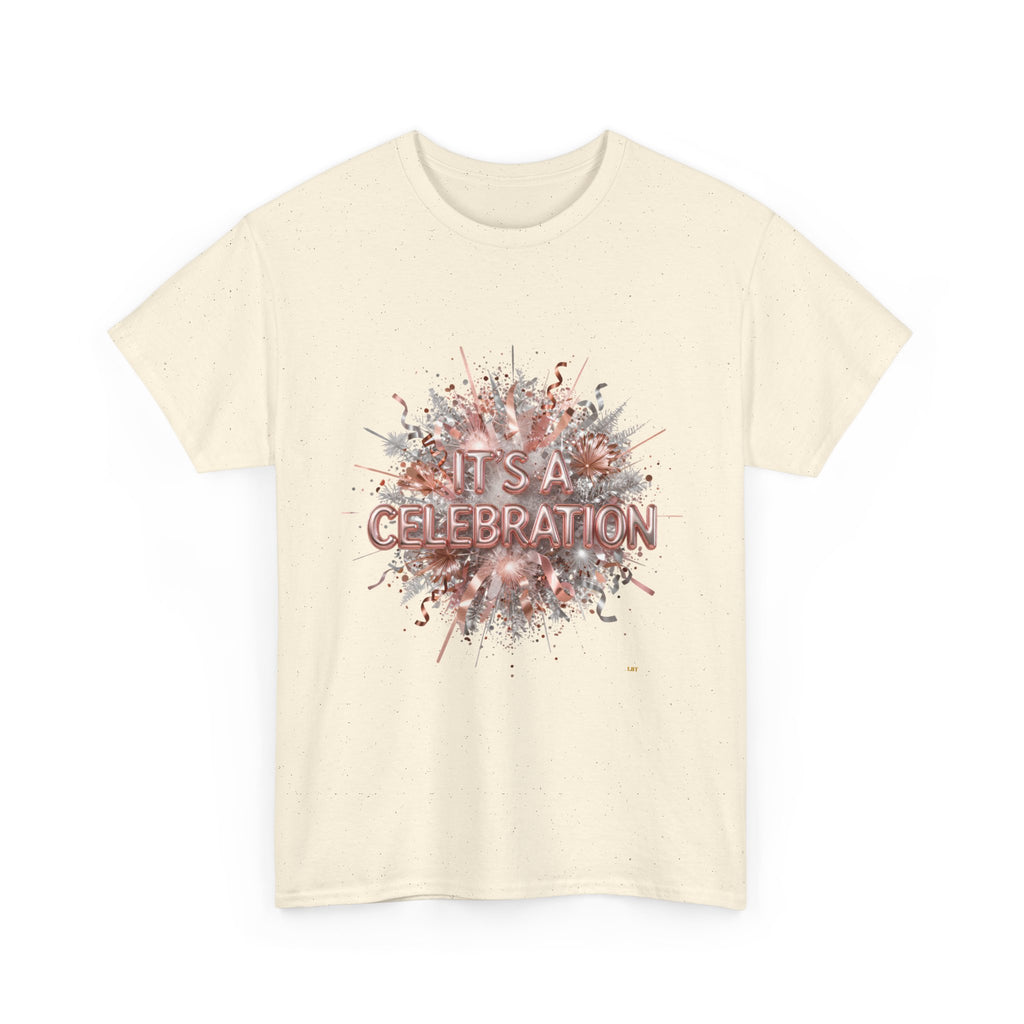 Celebration Floral Burst Tee — "It's a Celebration" Graphic T-Shirt