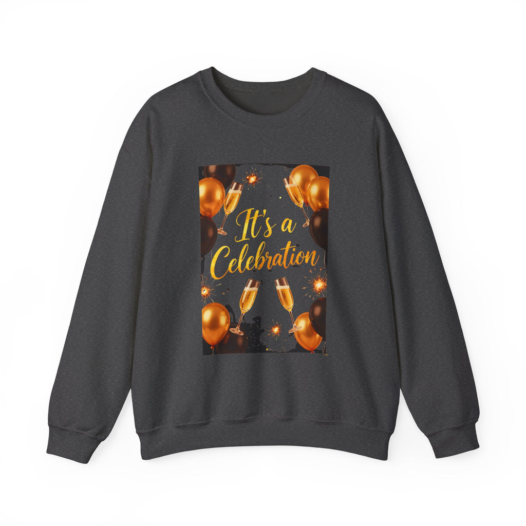 Crewneck Sweatshirt — "It's a Celebration" Champagne & Balloons Party Design