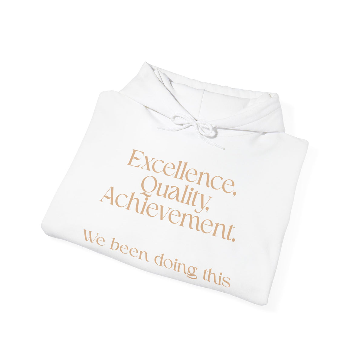 Excellence, Quality, Achievement Hoodie — "We been doing this" Motivational Pullover
