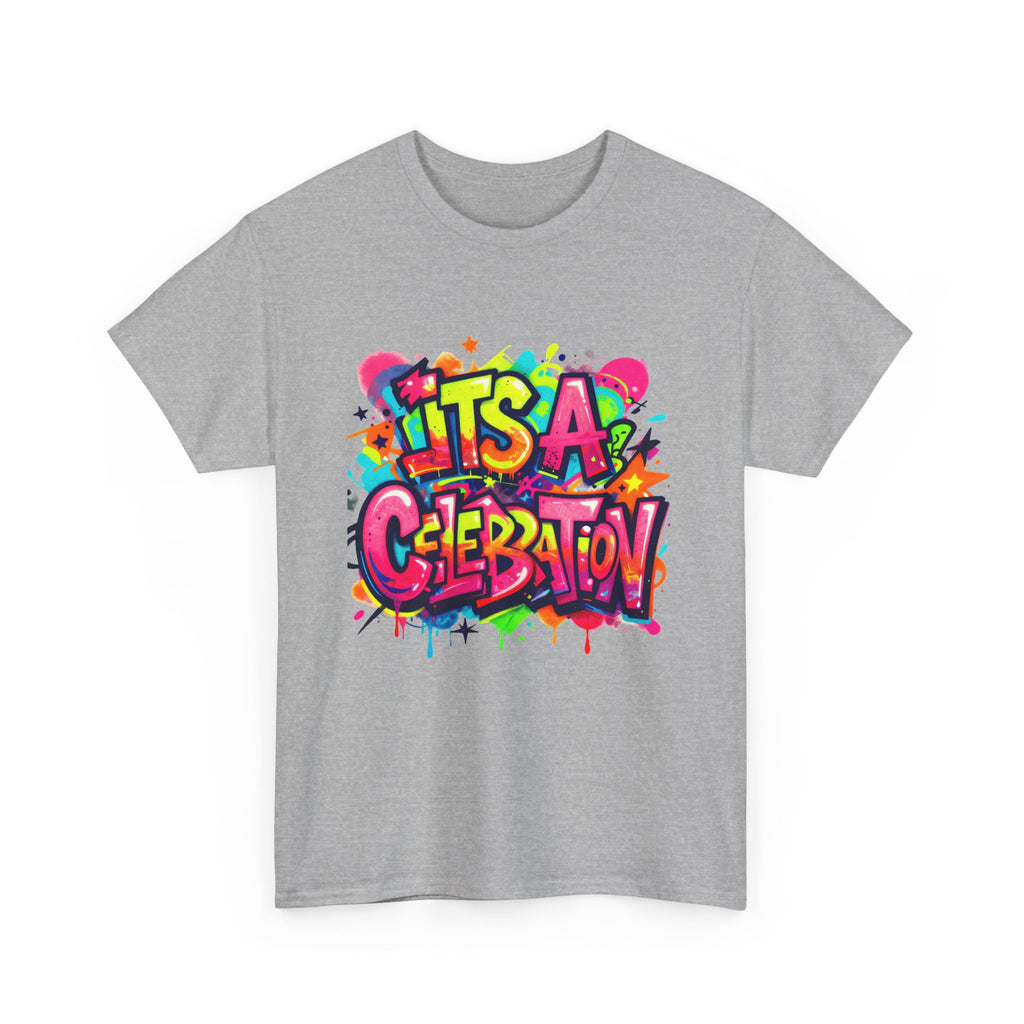 It’s a Celebration – Graffiti Graphic Heavy Cotton T-Shirt
