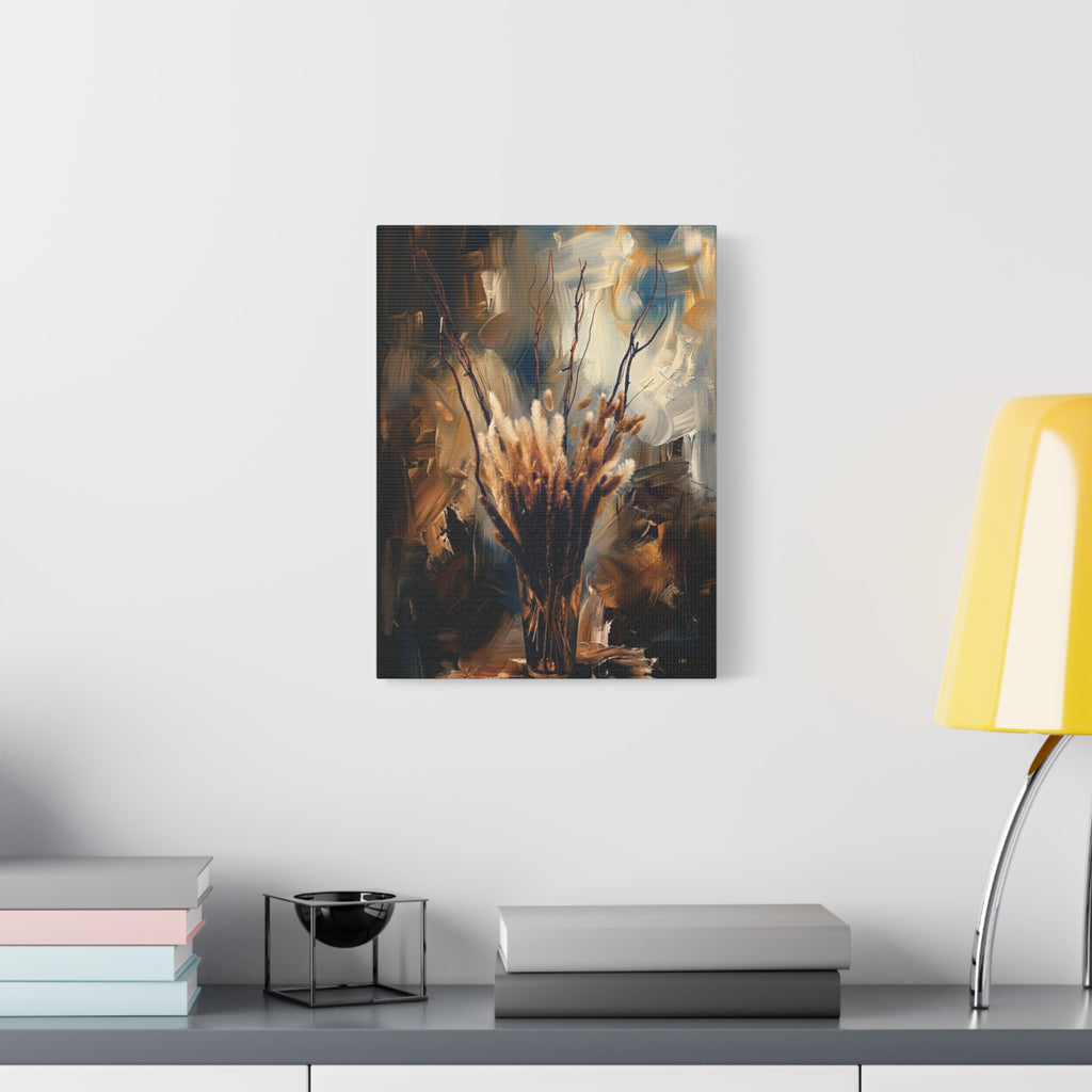 Blue Bloom Elegance – Floral Stretched Canvas Wall Art