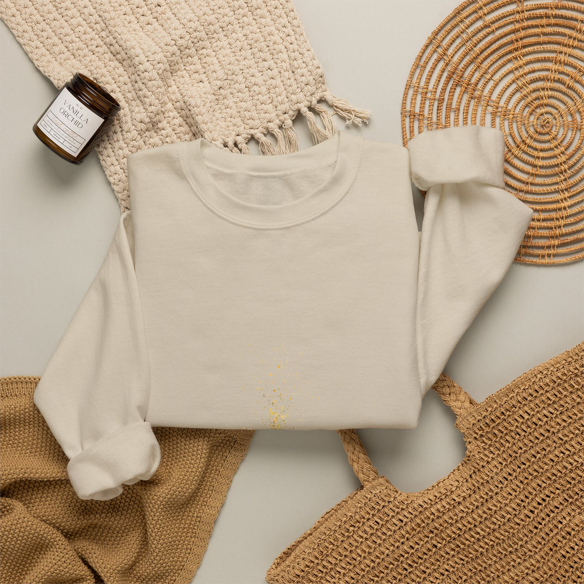 Crewneck Sweatshirt — 'On a Journey' Minimalist Gold Script Design