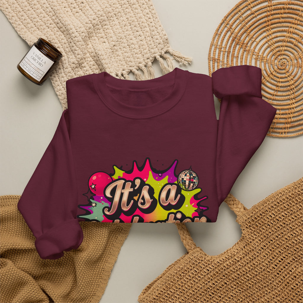 Celebration Crewneck Sweatshirt – "It's a Celebration" Graphic Pullover