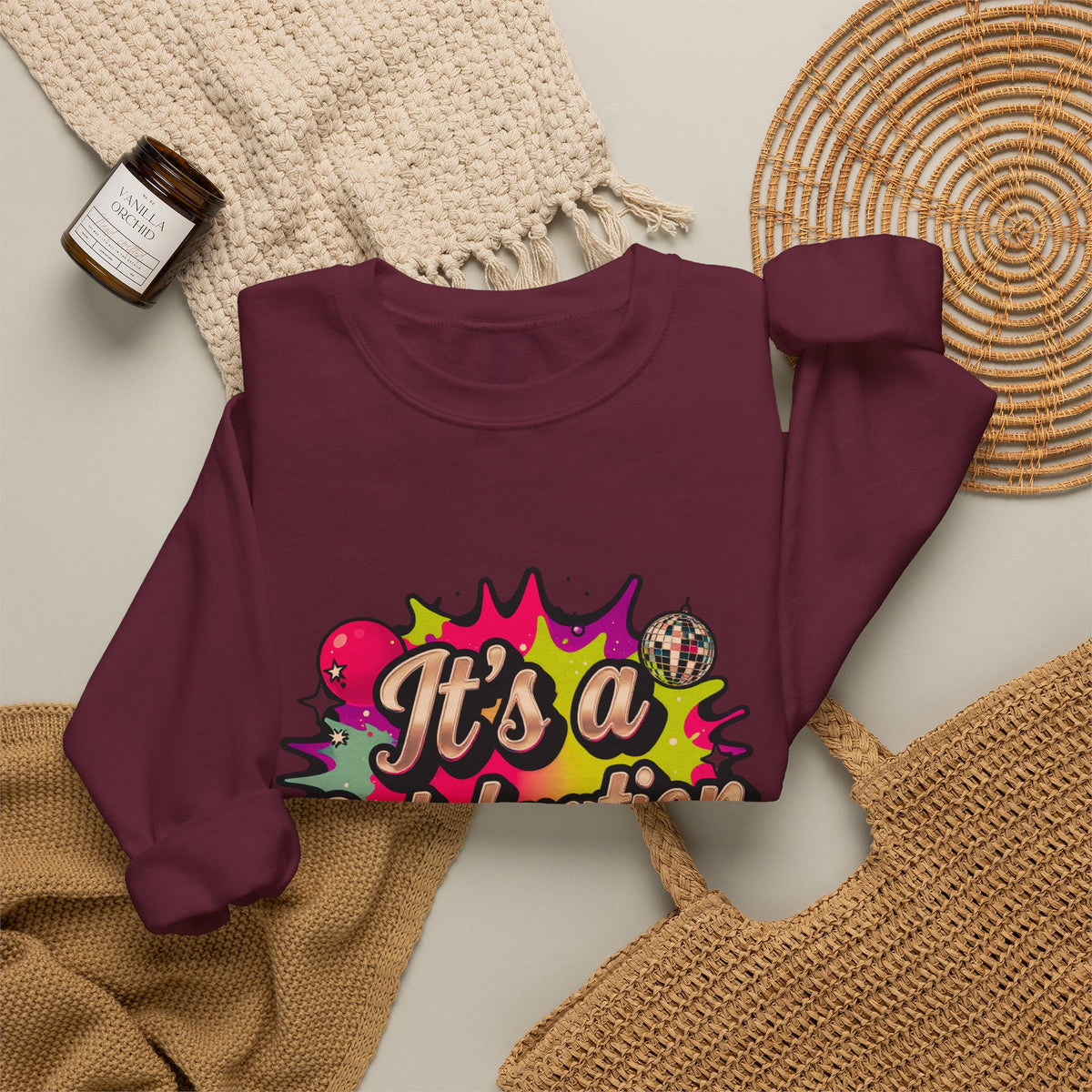 Celebration Crewneck Sweatshirt – "It's a Celebration" Graphic Pullover