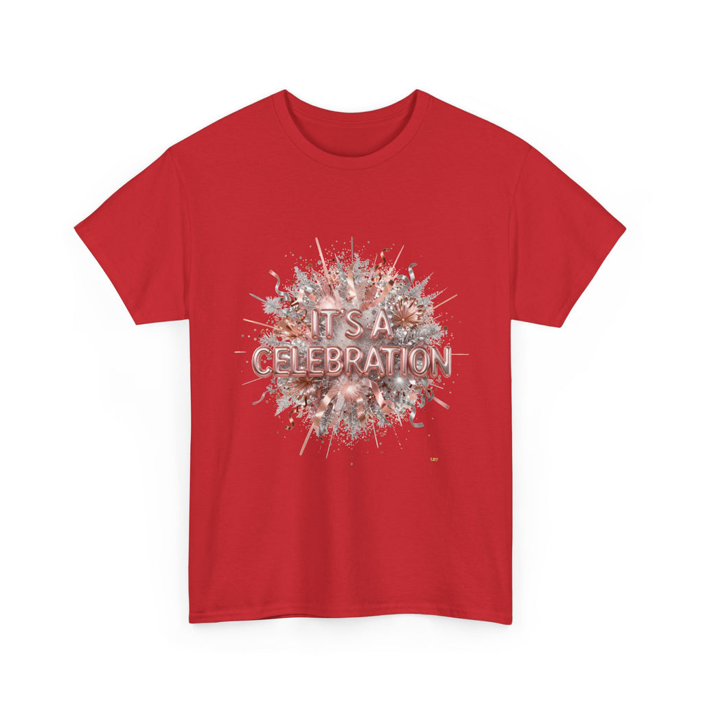 Celebration Floral Burst Tee — "It's a Celebration" Graphic T-Shirt