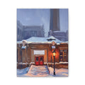 Winter Welcome – Red Door Architectural Stretched Canvas Wall Art