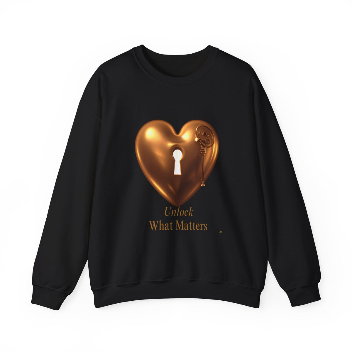 Heart Keyhole Sweatshirt — "Unlock What Matters" Cozy Crewneck