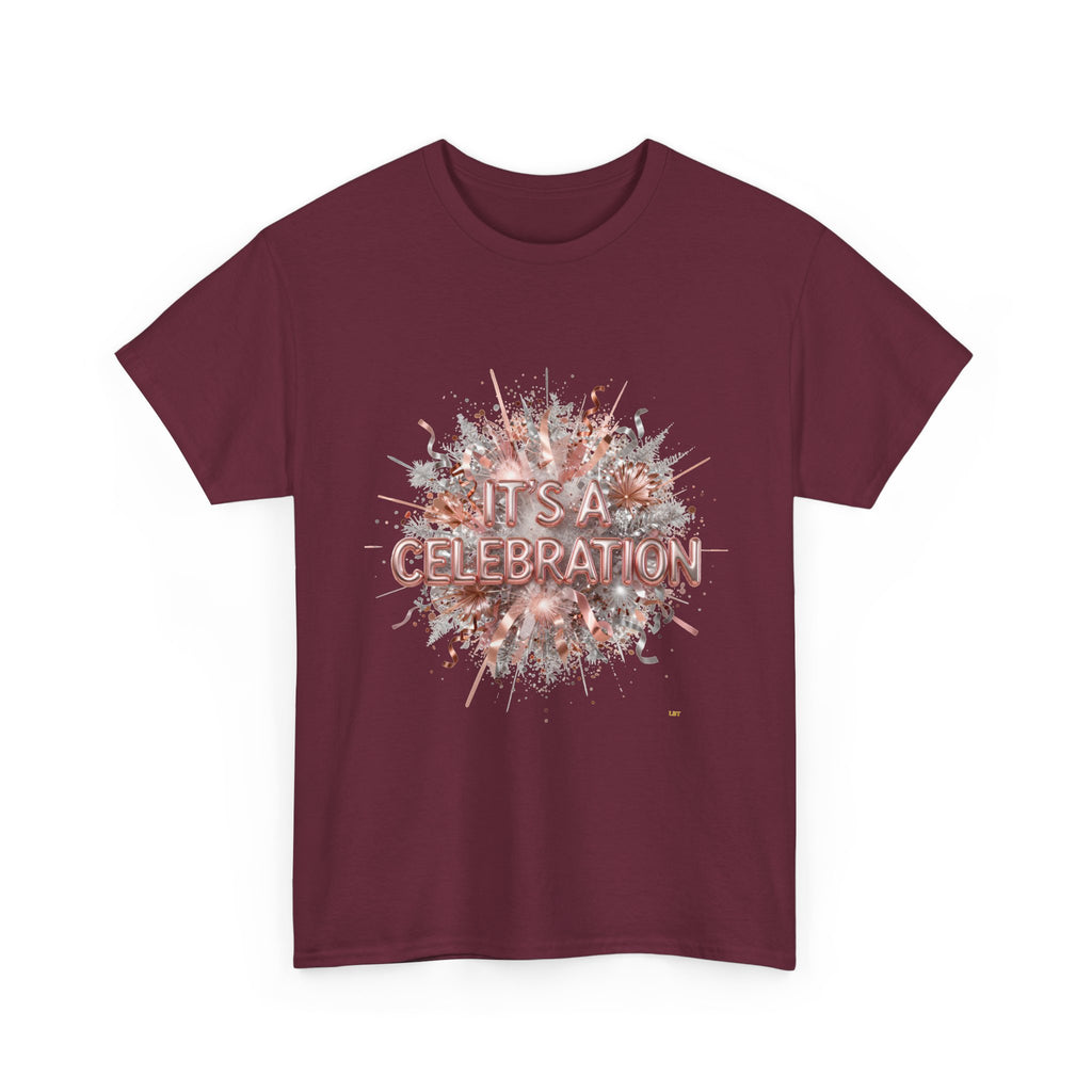Celebration Floral Burst Tee — "It's a Celebration" Graphic T-Shirt