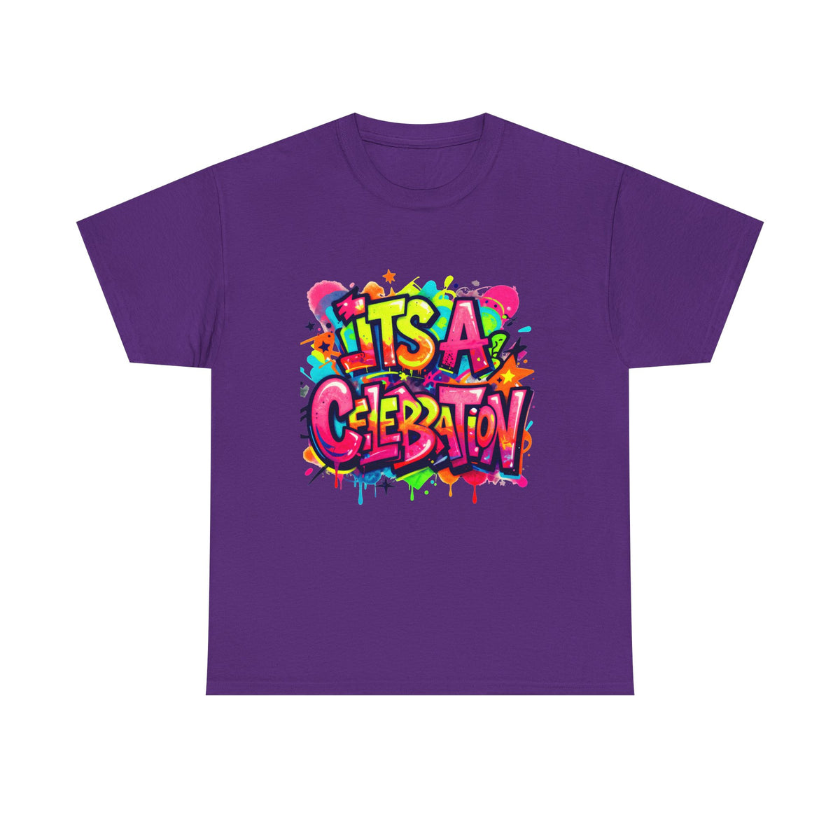 It’s a Celebration – Graffiti Graphic Heavy Cotton T-Shirt