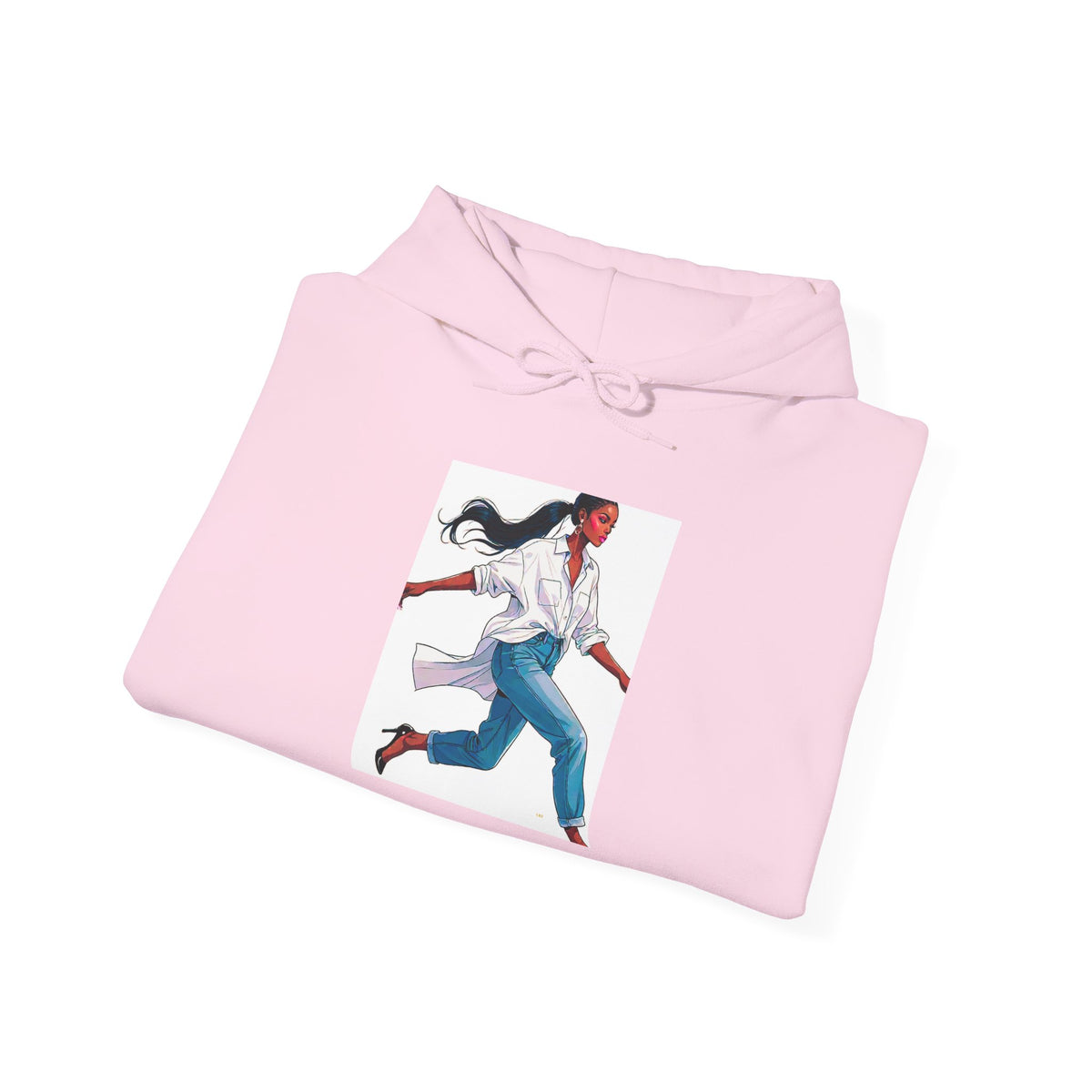 Running Woman Graphic Hoodie — Athletic Illustration Sweatshirt