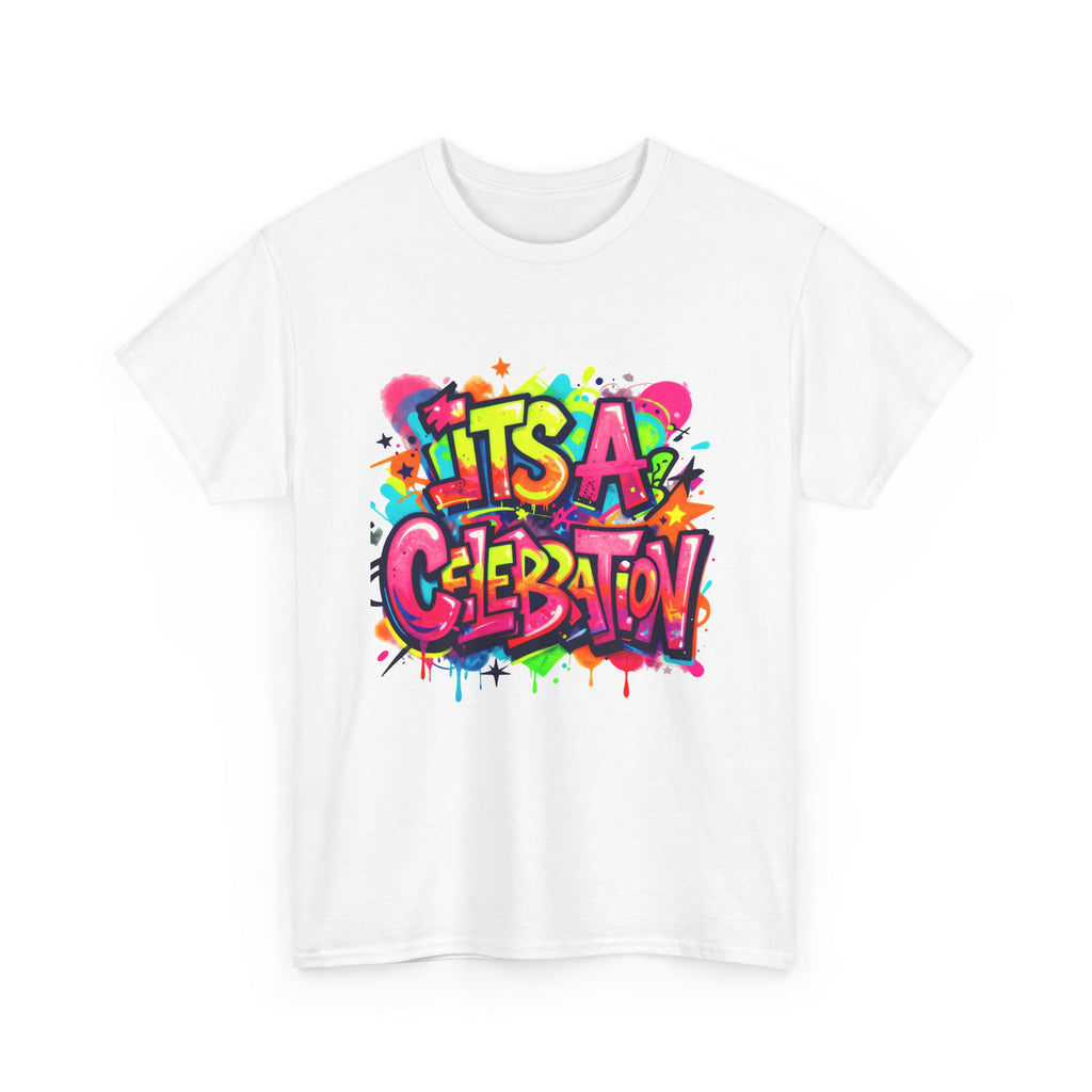 It’s a Celebration – Graffiti Graphic Heavy Cotton T-Shirt