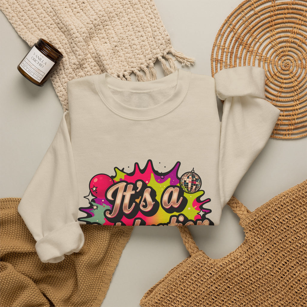 Celebration Crewneck Sweatshirt – "It's a Celebration" Graphic Pullover