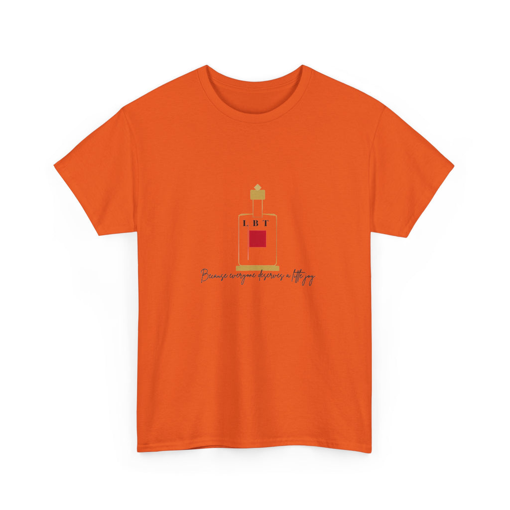 T-Shirt — LBT Perfume Bottle Graphic Tee with "Become someone everyone's #1" Script