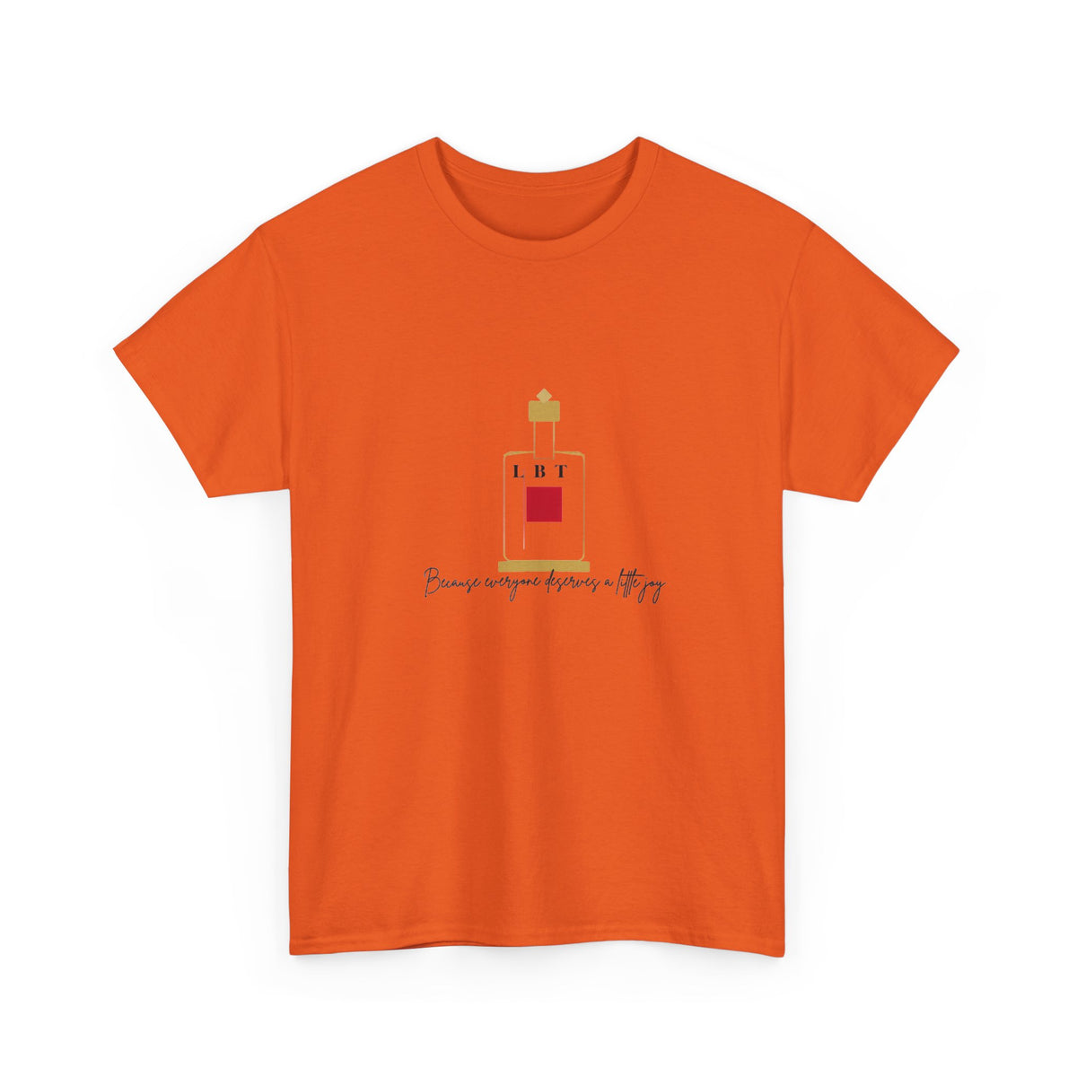 T-Shirt — LBT Perfume Bottle Graphic Tee with "Become someone everyone's #1" Script