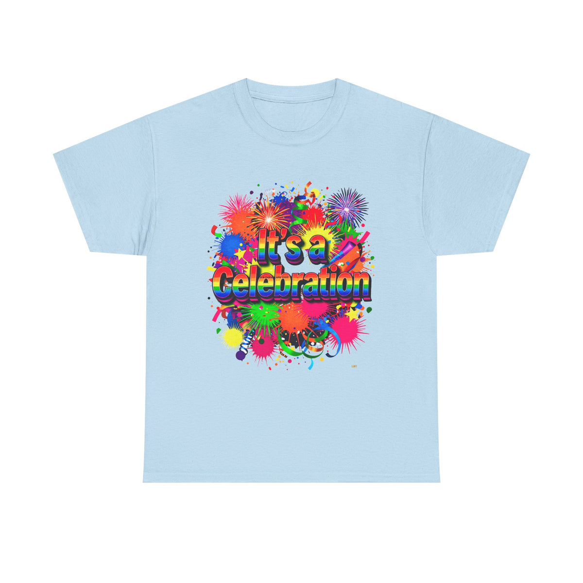 Celebration Paint Splash T-Shirt — "It's a Celebration" Colorful Party Tee