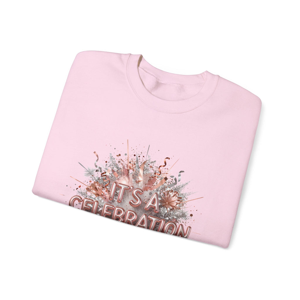 Celebration Burst Crewneck Sweatshirt — "It's a Celebration" Graphic