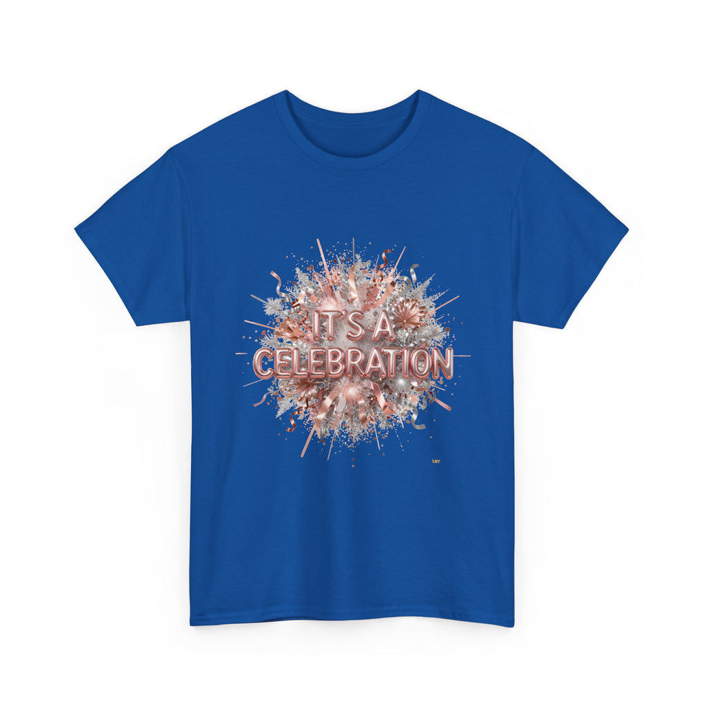 Celebration Floral Burst Tee — "It's a Celebration" Graphic T-Shirt