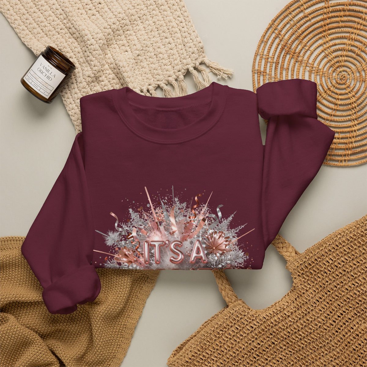 Celebration Burst Crewneck Sweatshirt — "It's a Celebration" Graphic