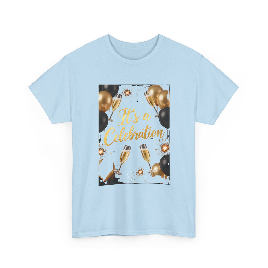 Celebration Party T-Shirt — "It's a Celebration" Gold & Black Balloons