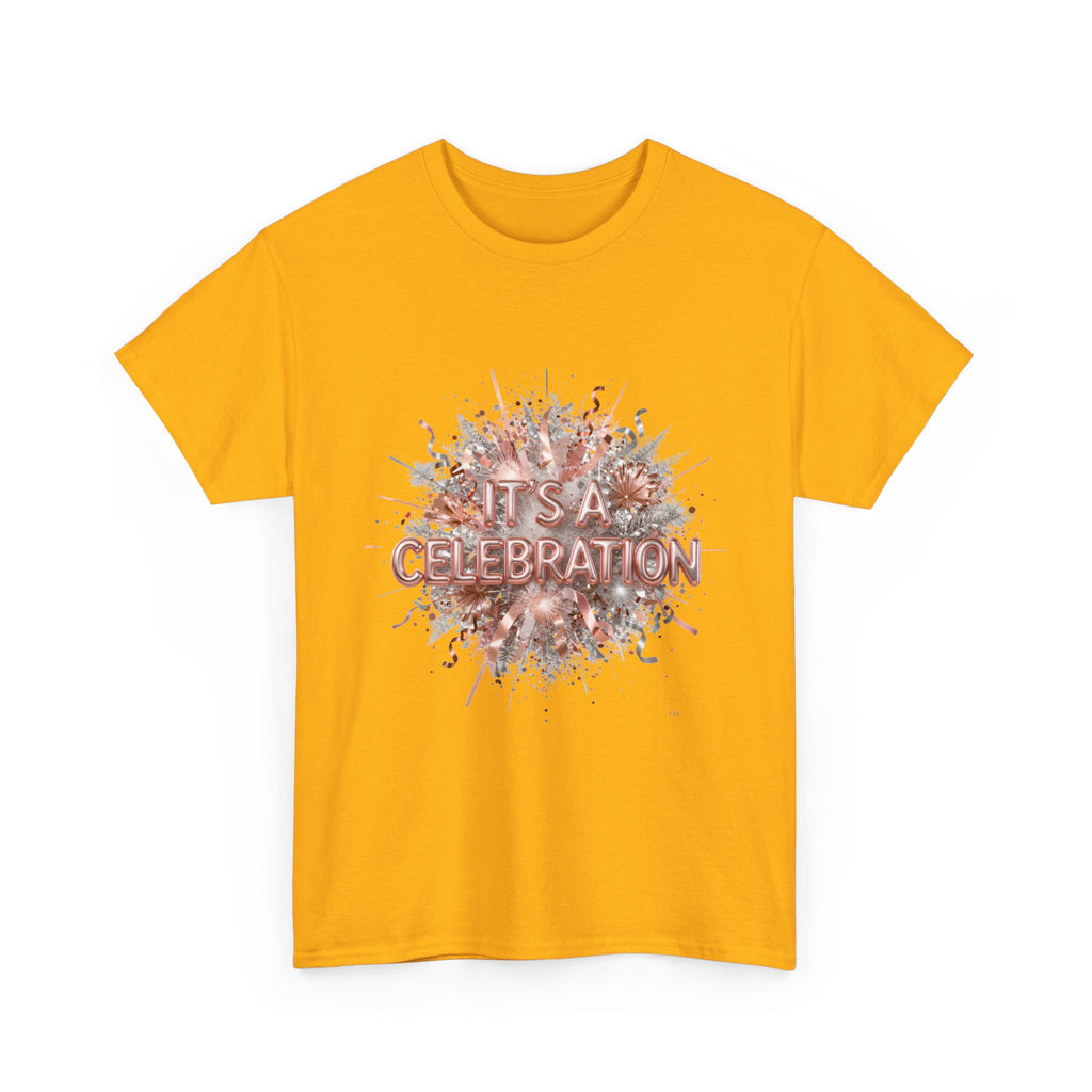 Celebration Floral Burst Tee — "It's a Celebration" Graphic T-Shirt