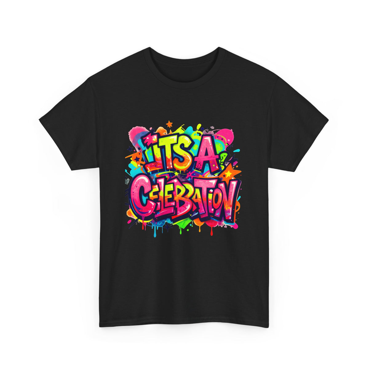 It’s a Celebration – Graffiti Graphic Heavy Cotton T-Shirt