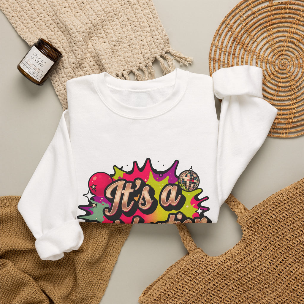 Celebration Crewneck Sweatshirt – "It's a Celebration" Graphic Pullover
