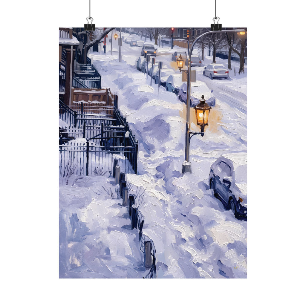 Winter Passage – Snowy Street Wall Art Poster