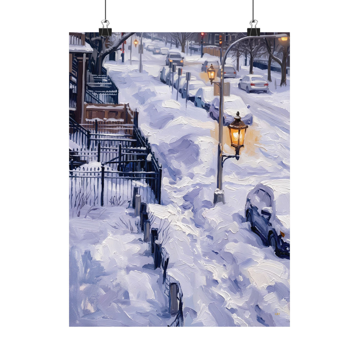 Winter Passage – Snowy Street Wall Art Poster