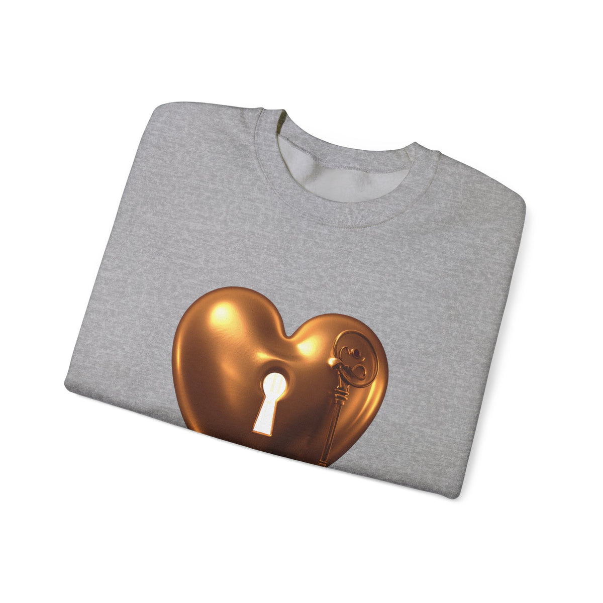 Heart Keyhole Sweatshirt — "Unlock What Matters" Cozy Crewneck