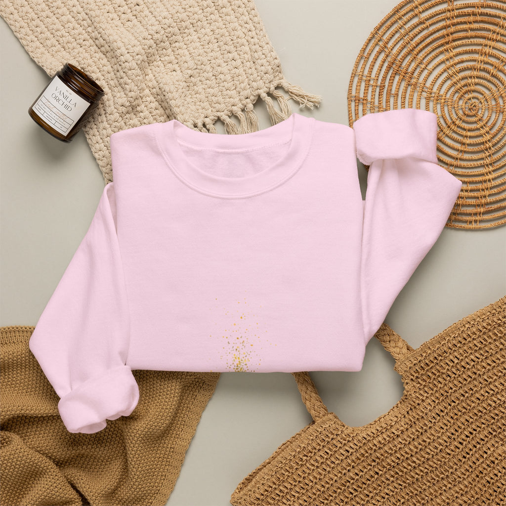 Crewneck Sweatshirt — 'On a Journey' Minimalist Gold Script Design
