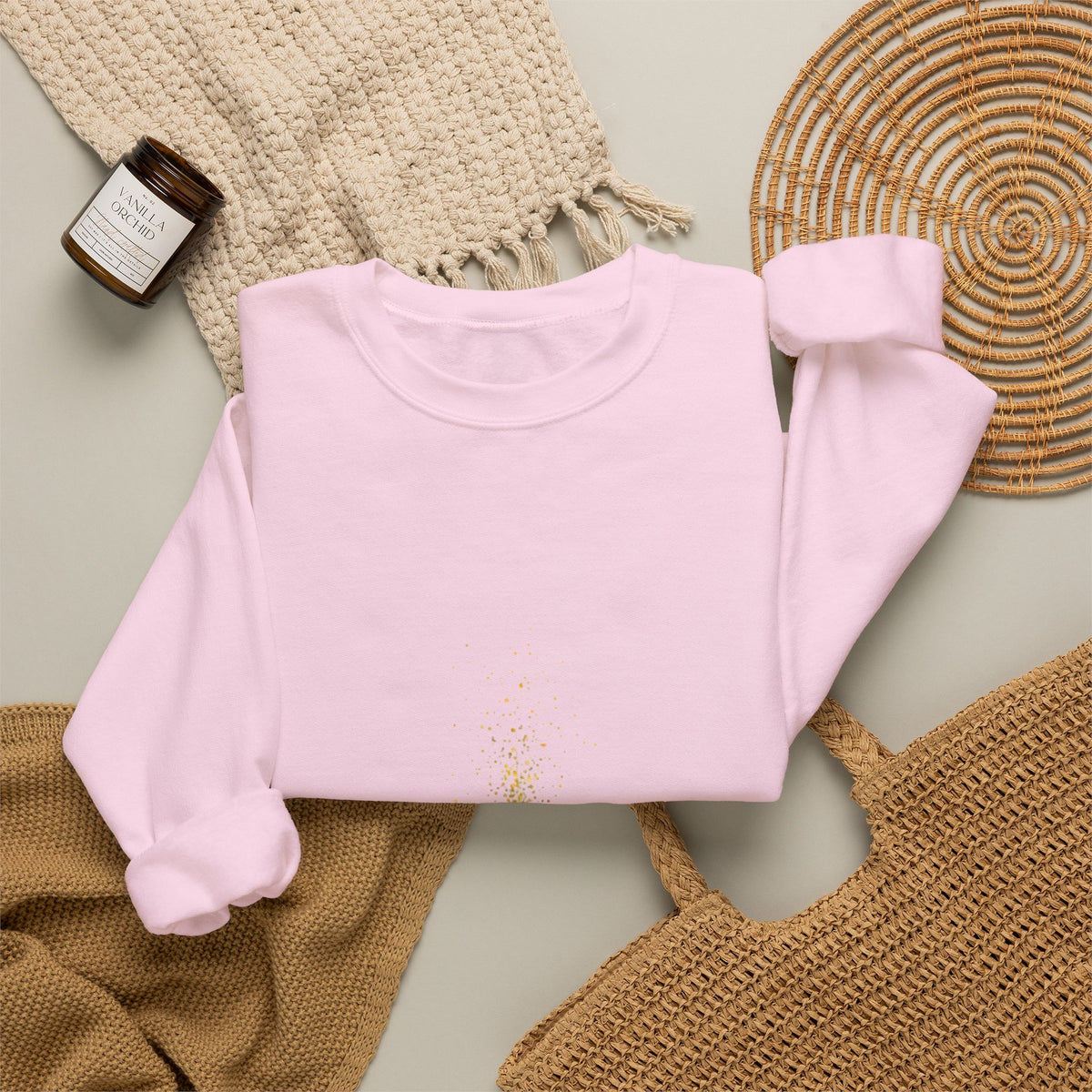Crewneck Sweatshirt — 'On a Journey' Minimalist Gold Script Design