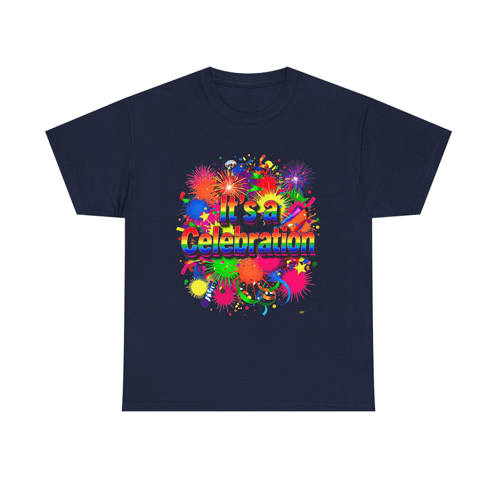 Celebration Paint Splash T-Shirt — "It's a Celebration" Colorful Party Tee
