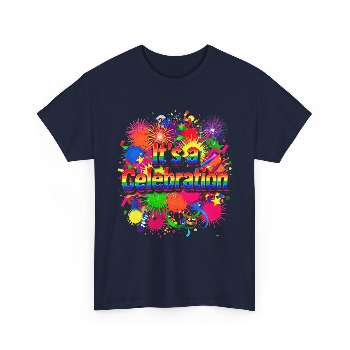 Celebration Paint Splash T-Shirt — "It's a Celebration" Colorful Party Tee