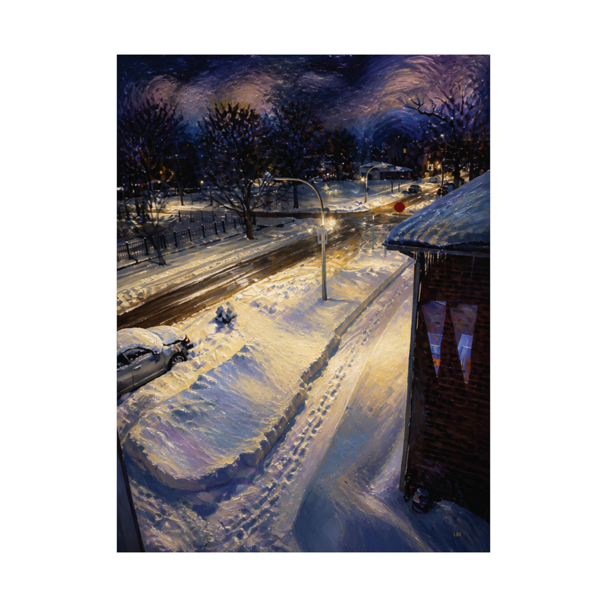 Twilight Across the Way – Urban Landscape Wall Art Poster