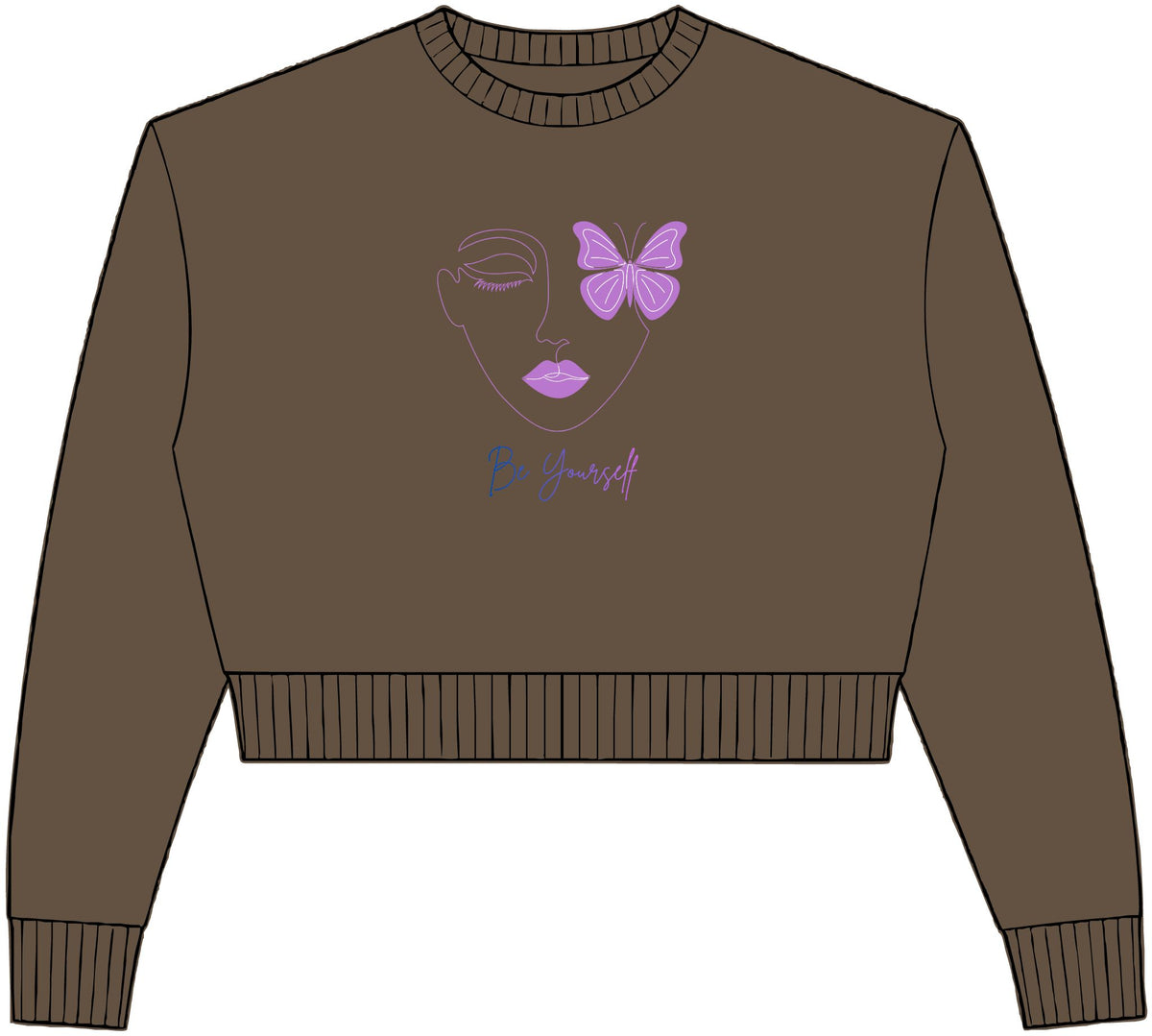 Be yourself Crop Crewneck