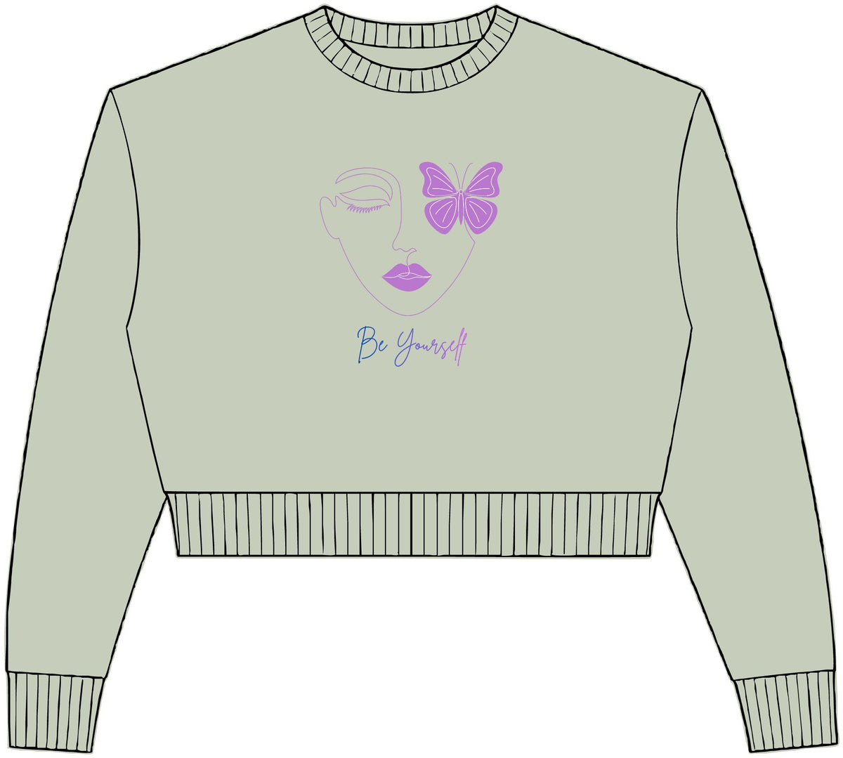 Be yourself Crop Crewneck