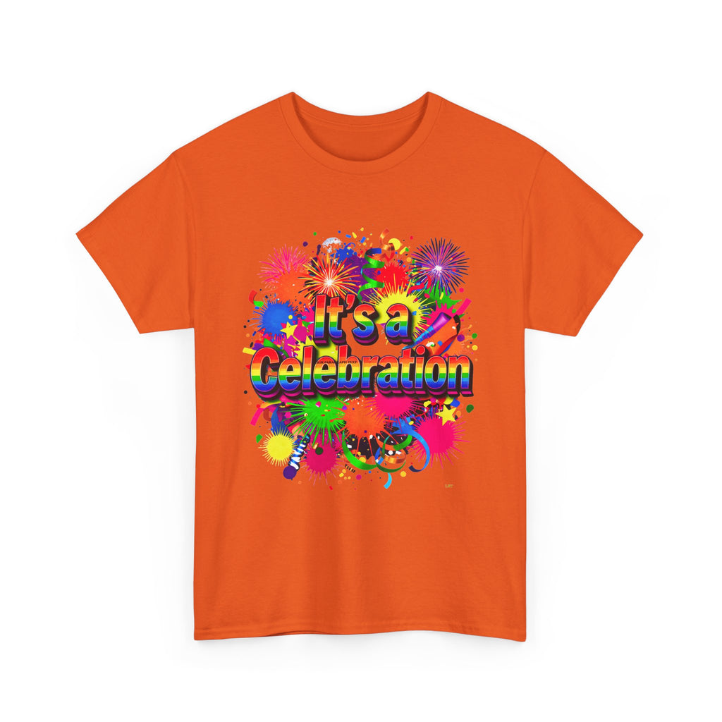 Celebration Paint Splash T-Shirt — "It's a Celebration" Colorful Party Tee