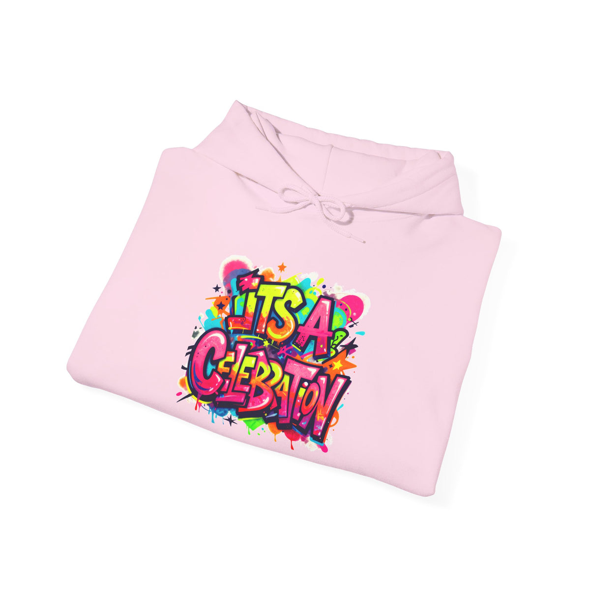 Hoodie – "It's a Celebration" Colorful Graffiti Party Graphic Hoodie
