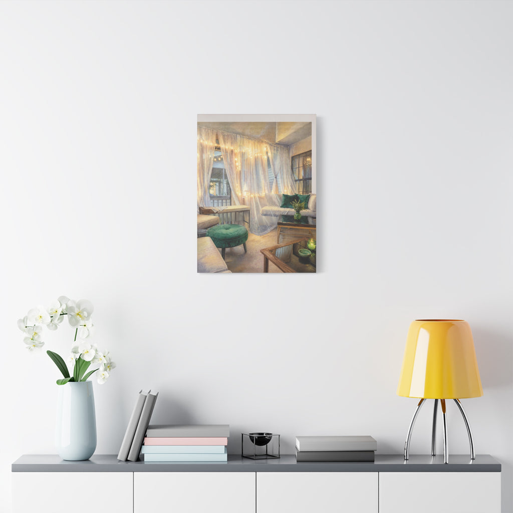 Garden Daydream – Serene Patio Stretched Canvas Wall Art