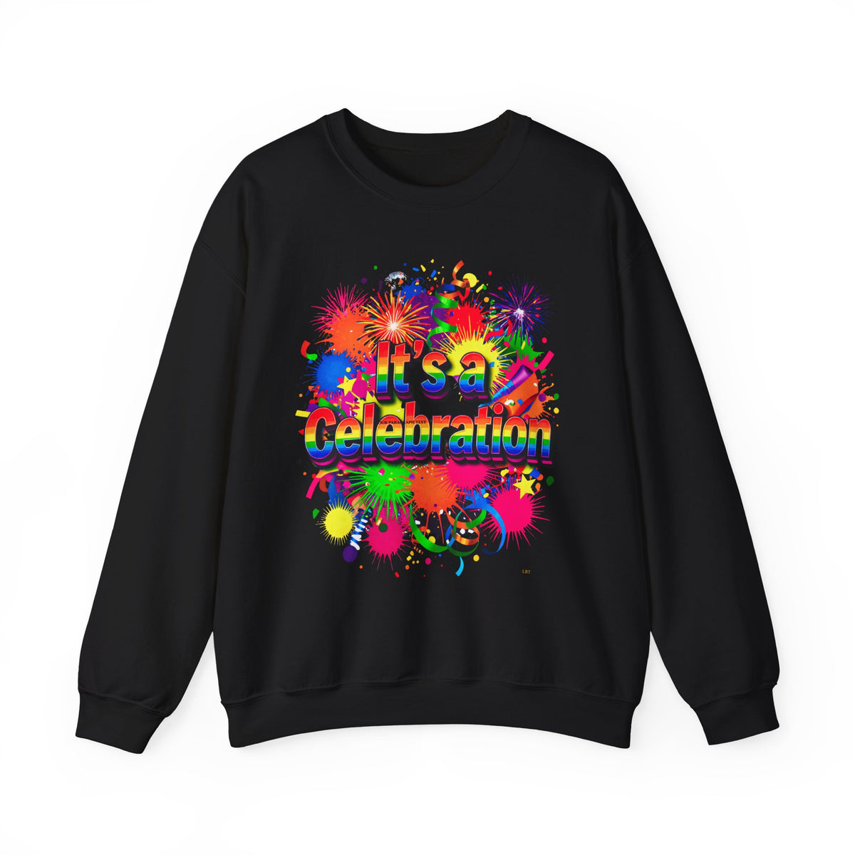 Celebration Crewneck Sweatshirt — "It's a Celebration" Colorful Party Graphic