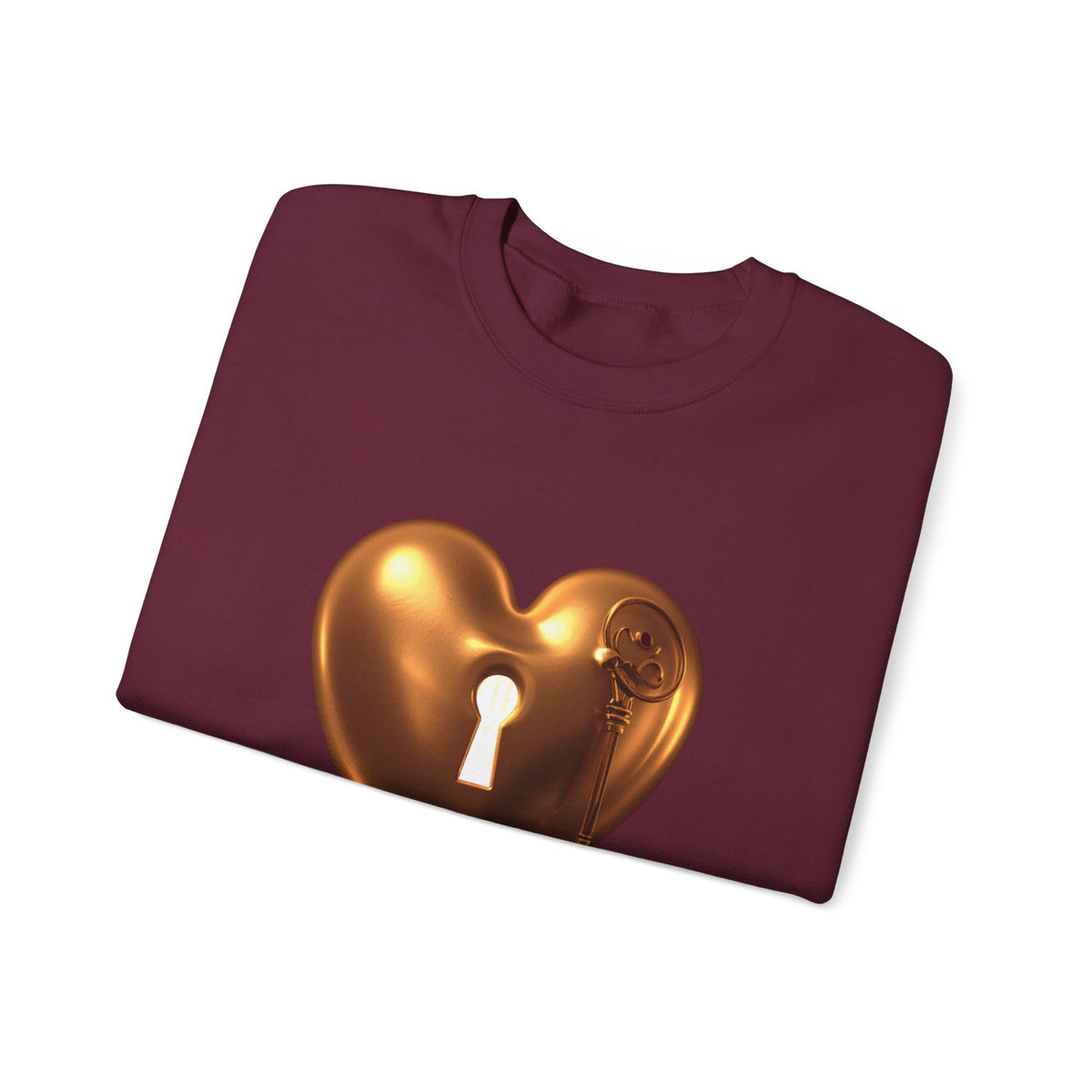 Heart Keyhole Sweatshirt — "Unlock What Matters" Cozy Crewneck