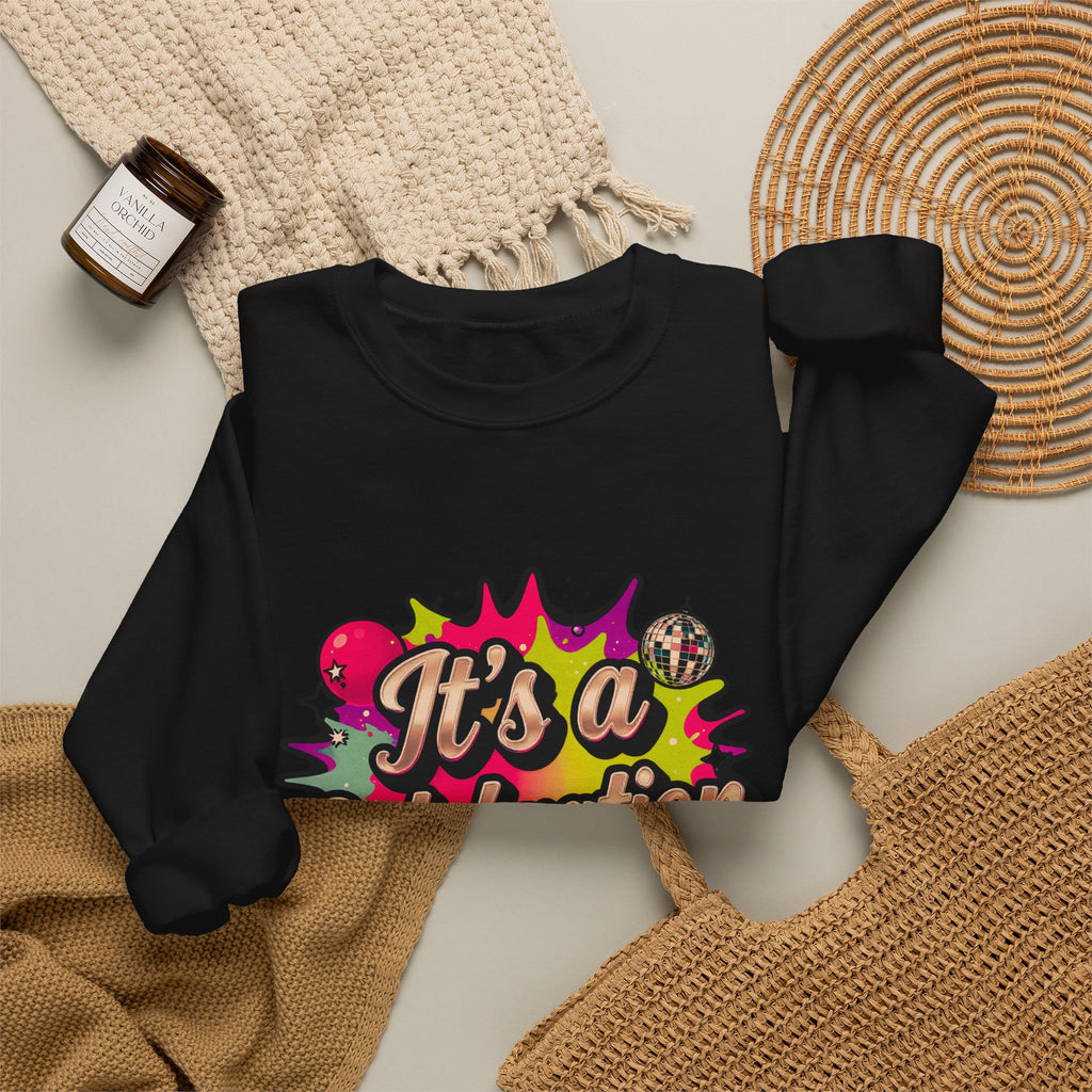 Celebration Crewneck Sweatshirt – "It's a Celebration" Graphic Pullover