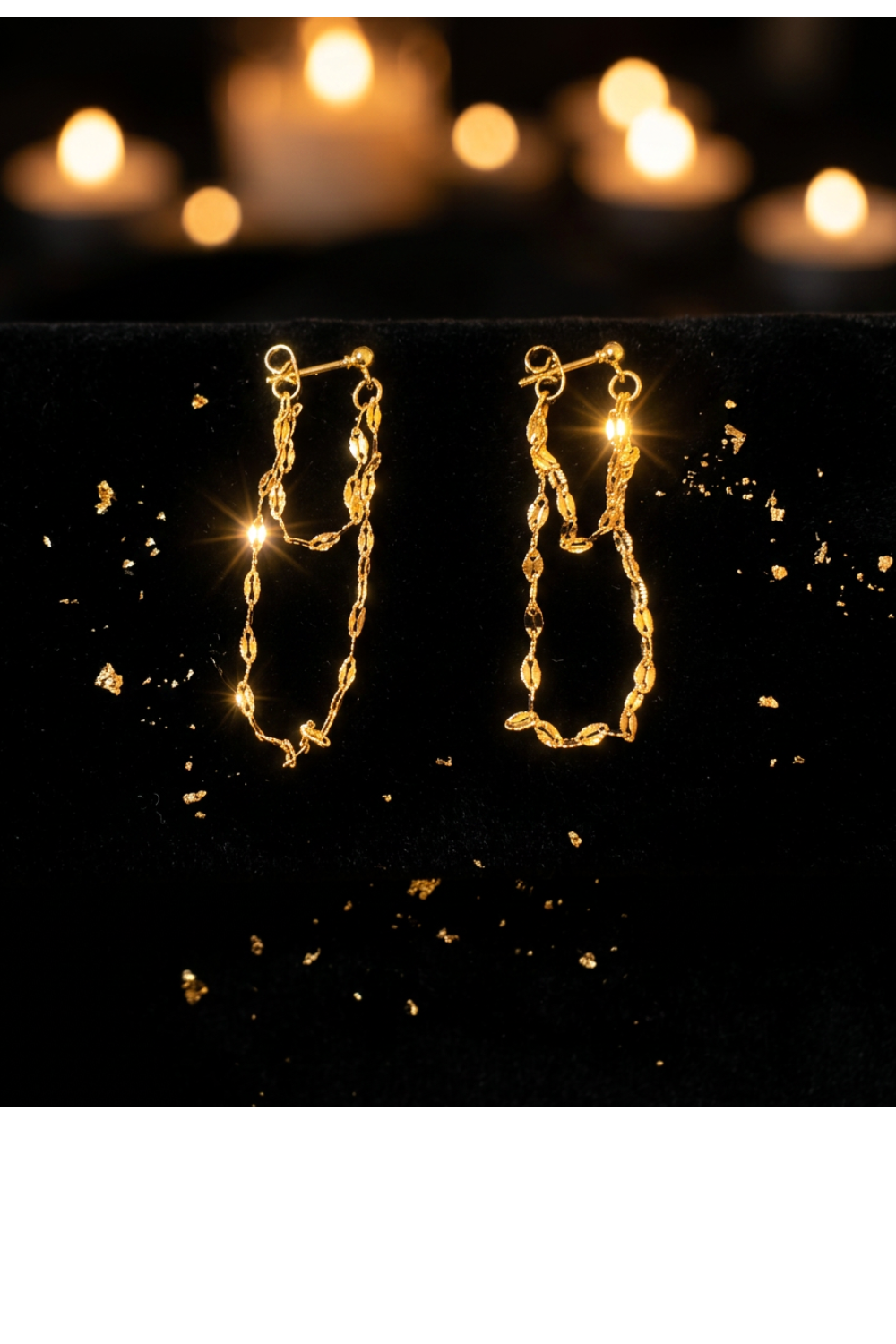 Gold tone double drop earrings