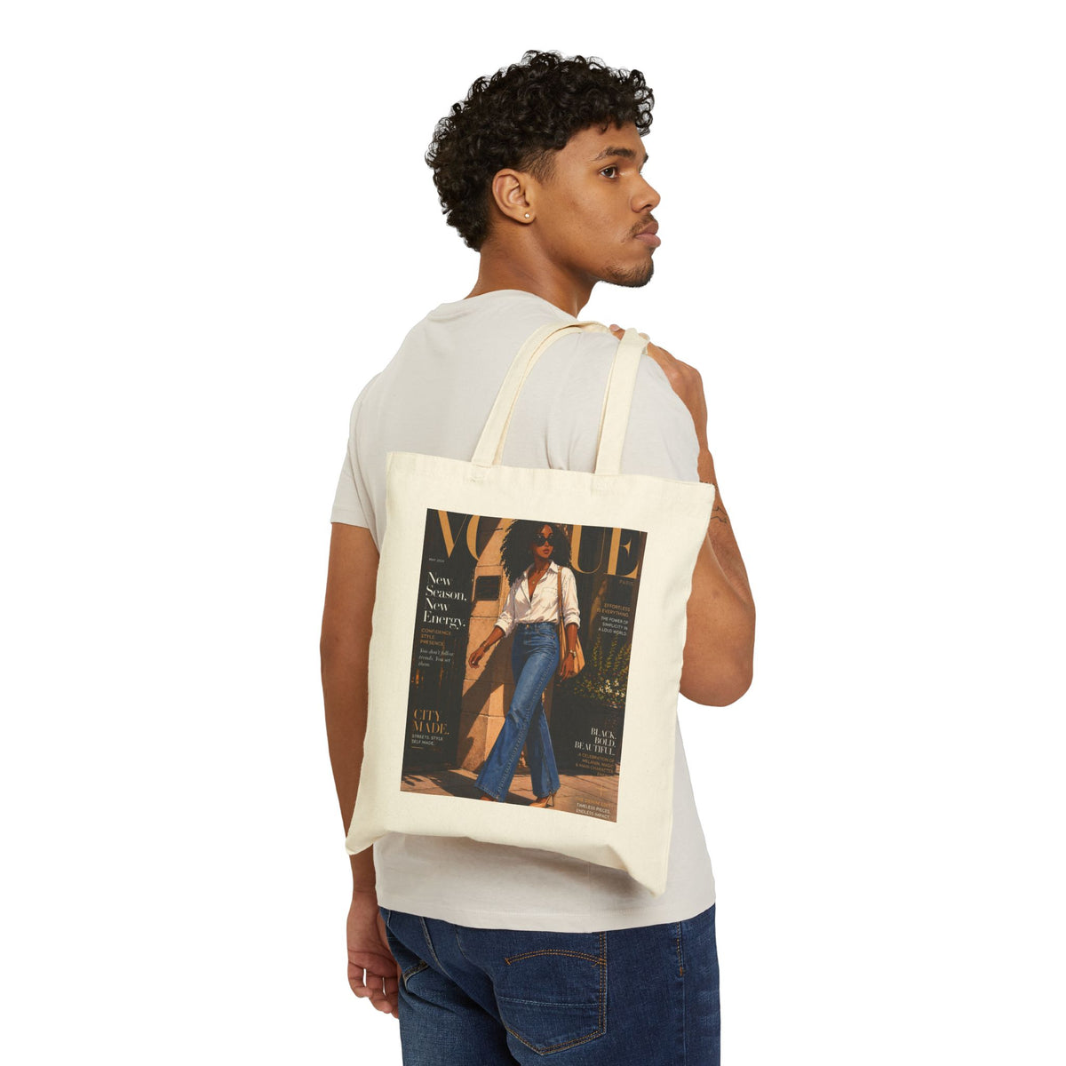 Magazine Cover Cotton Canvas Tote Bag