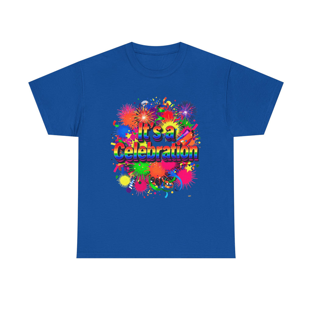 Celebration Paint Splash T-Shirt — "It's a Celebration" Colorful Party Tee