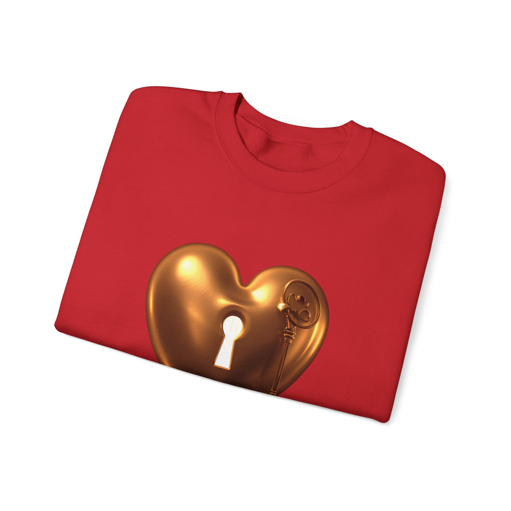 Heart Keyhole Sweatshirt — "Unlock What Matters" Cozy Crewneck