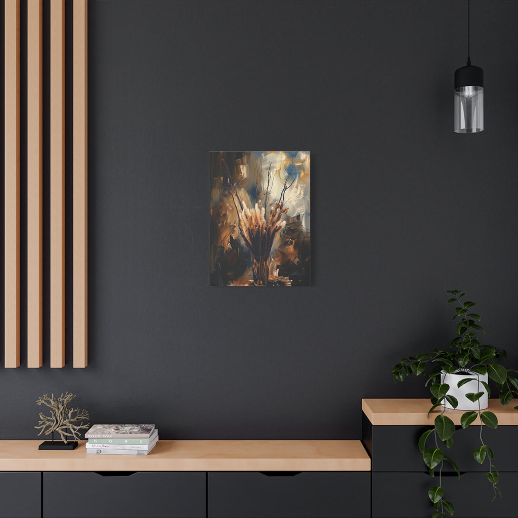Blue Bloom Elegance – Floral Stretched Canvas Wall Art